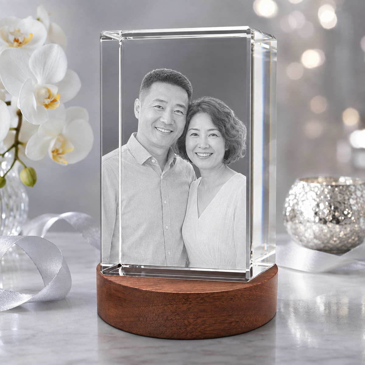 3d crystal rectangle personalized anniversary gift secondary image