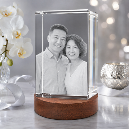 3d crystal rectangle personalized anniversary gift secondary image