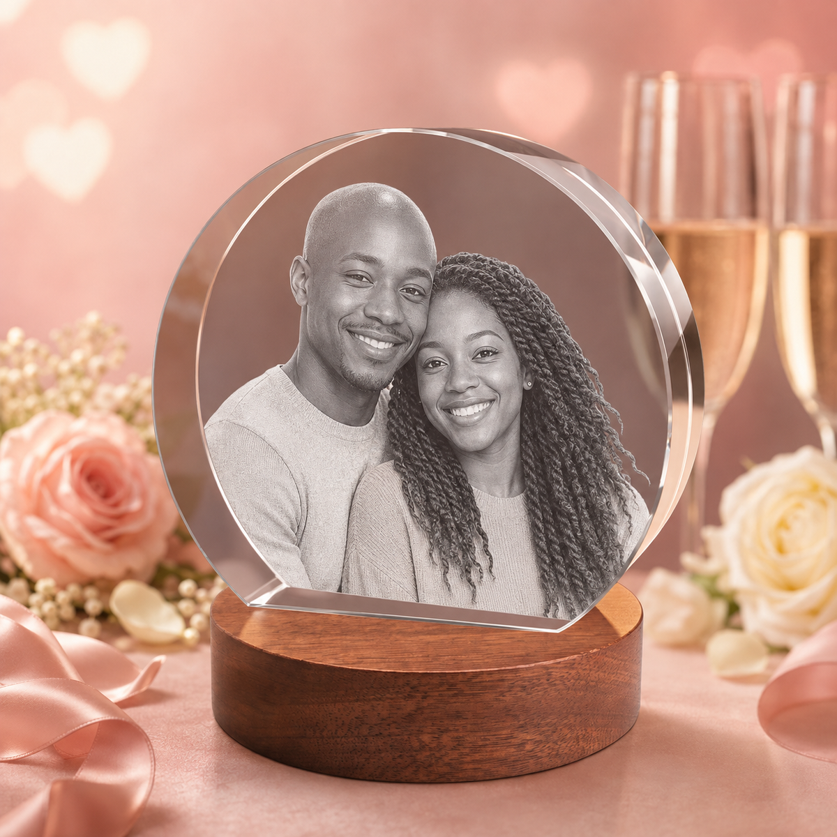 3d crystal round stepped crystal disc personalized anniversary gift secondary image