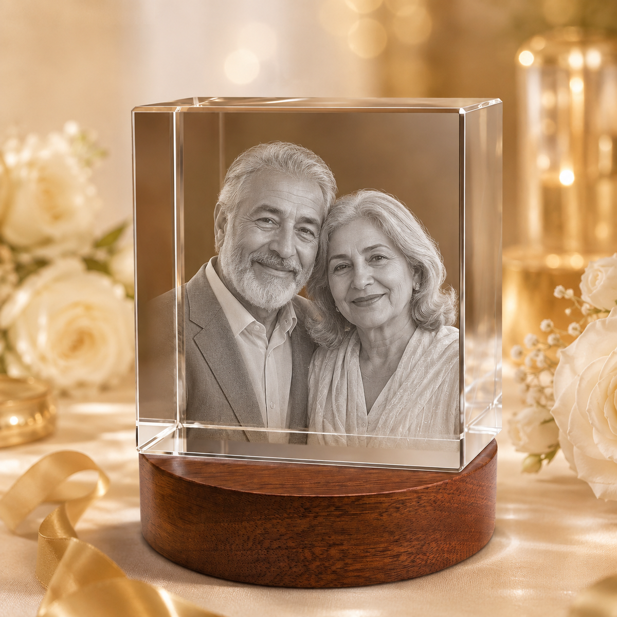 3d crystal square personalized anniversary gift secondary image