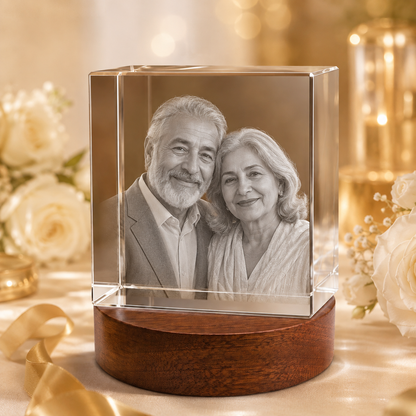 3d crystal square personalized anniversary gift secondary image