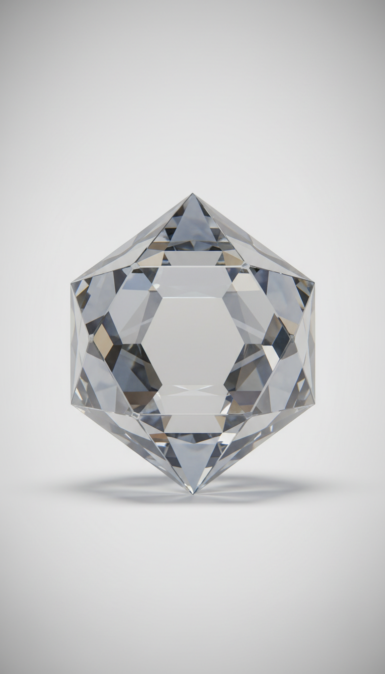 Diamond-Shaped Geometric Crystal Sculpture