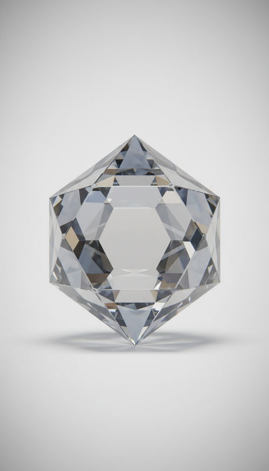 Diamond-Shaped Geometric Crystal Sculpture