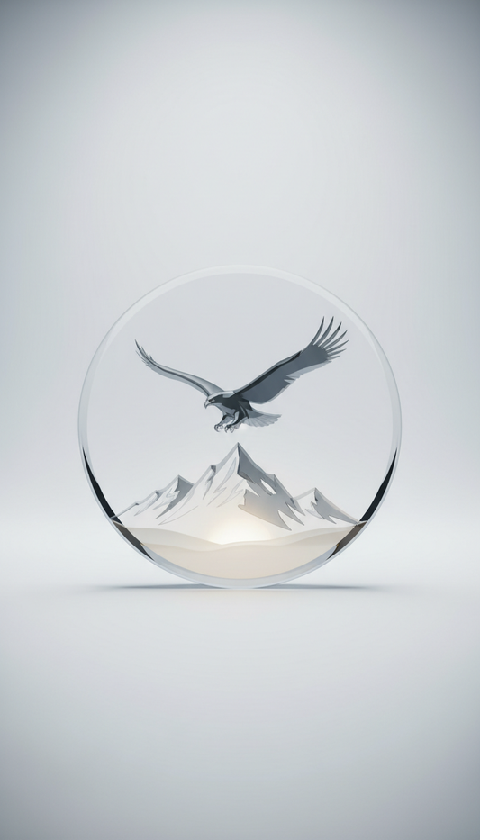 Circular 3D-Etched Commemorative Crystal Plaque