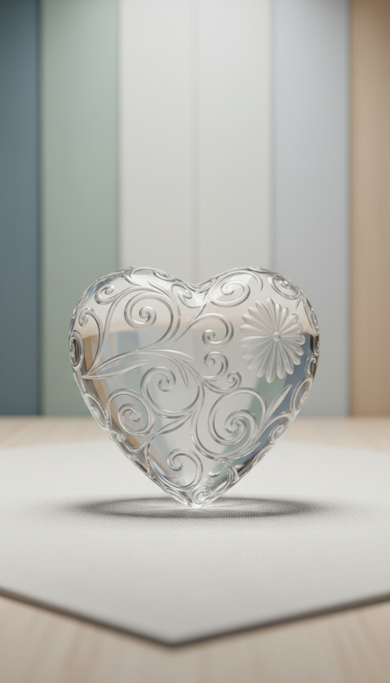 Heart-Shaped Custom Engraved Crystal
