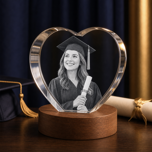 3D Crystal Heart Personalized Graduation Gift navy and gold graduation lifestyle image