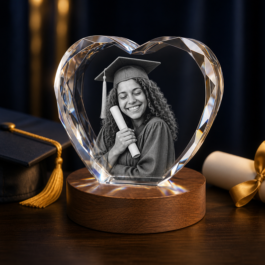 3D Crystal New Heart Personalized Graduation Gift navy and gold graduation lifestyle image