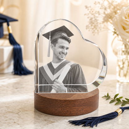 3D Crystal Special Heart Personalized Graduation Gift ivory and champagne graduation lifestyle image