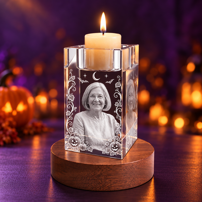 candleholder photo crystal in a Halloween setting