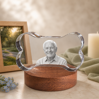 3D Crystal Bone Personalized Memorial Gift peaceful remembrance image