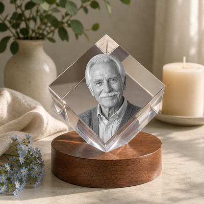 3D Crystal Diamond Personalized Memorial Gift peaceful remembrance image