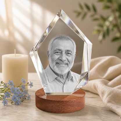 3D Crystal Iceberg Personalized Memorial Gift peaceful remembrance image