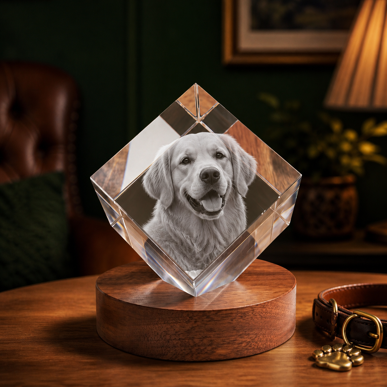 3D Crystal Diamond Personalized Pet Lover Gift dog portrait lifestyle image