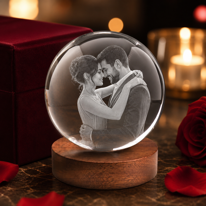 3D Crystal Ball Personalized Valentine's Day Gift lifestyle image 1