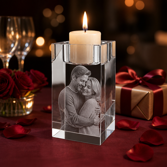 3D Crystal Candleholder Personalized Valentine's Day Gift lifestyle image 1