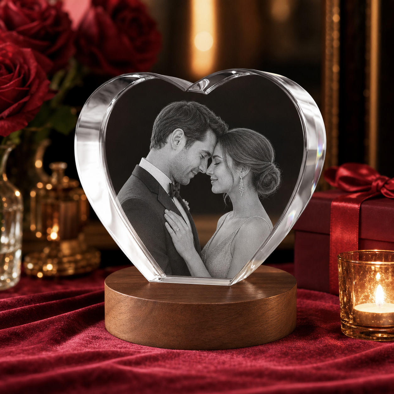 3D Crystal Heart Personalized Valentine's Day Gift lifestyle image 1