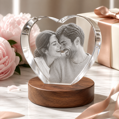 3D Crystal Heart Personalized Valentine's Day Gift lifestyle image 2