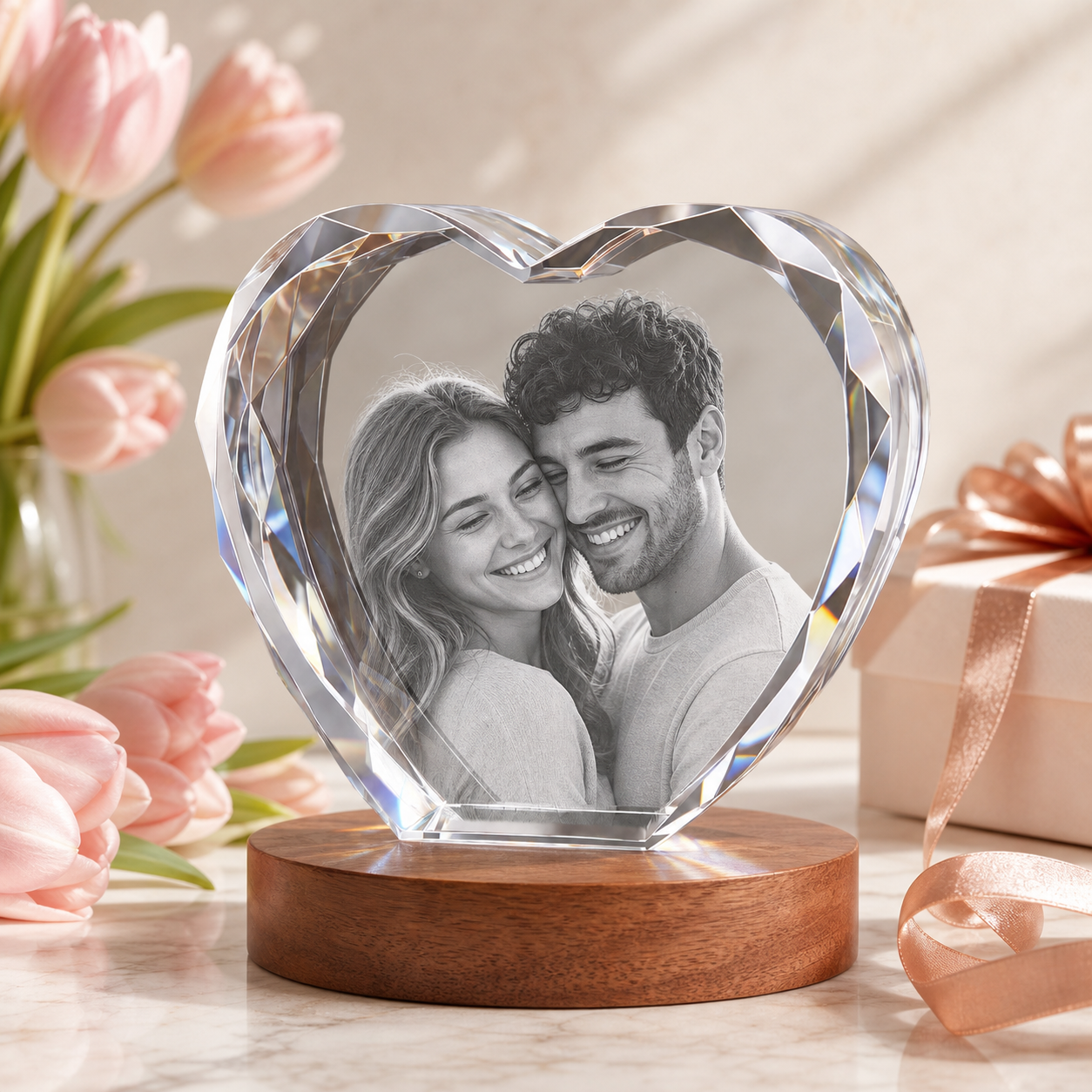 3D Crystal New Heart Personalized Valentine's Day Gift lifestyle image 2
