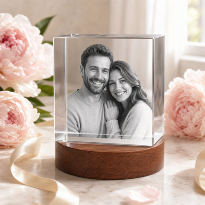 3D Crystal Square Personalized Valentine's Day Gift lifestyle image 2
