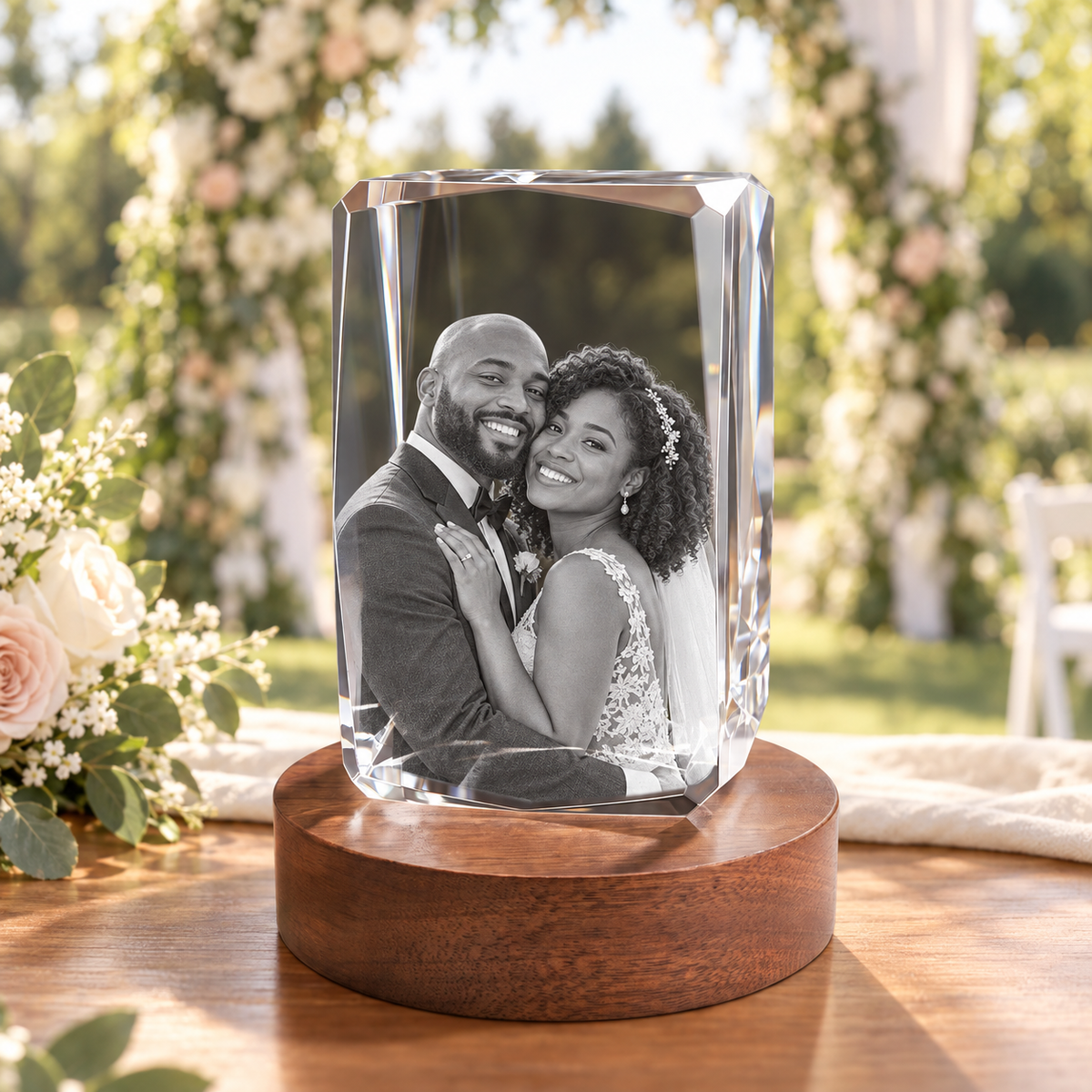 3d crystal 24 faceted personalized wedding gift secondary image