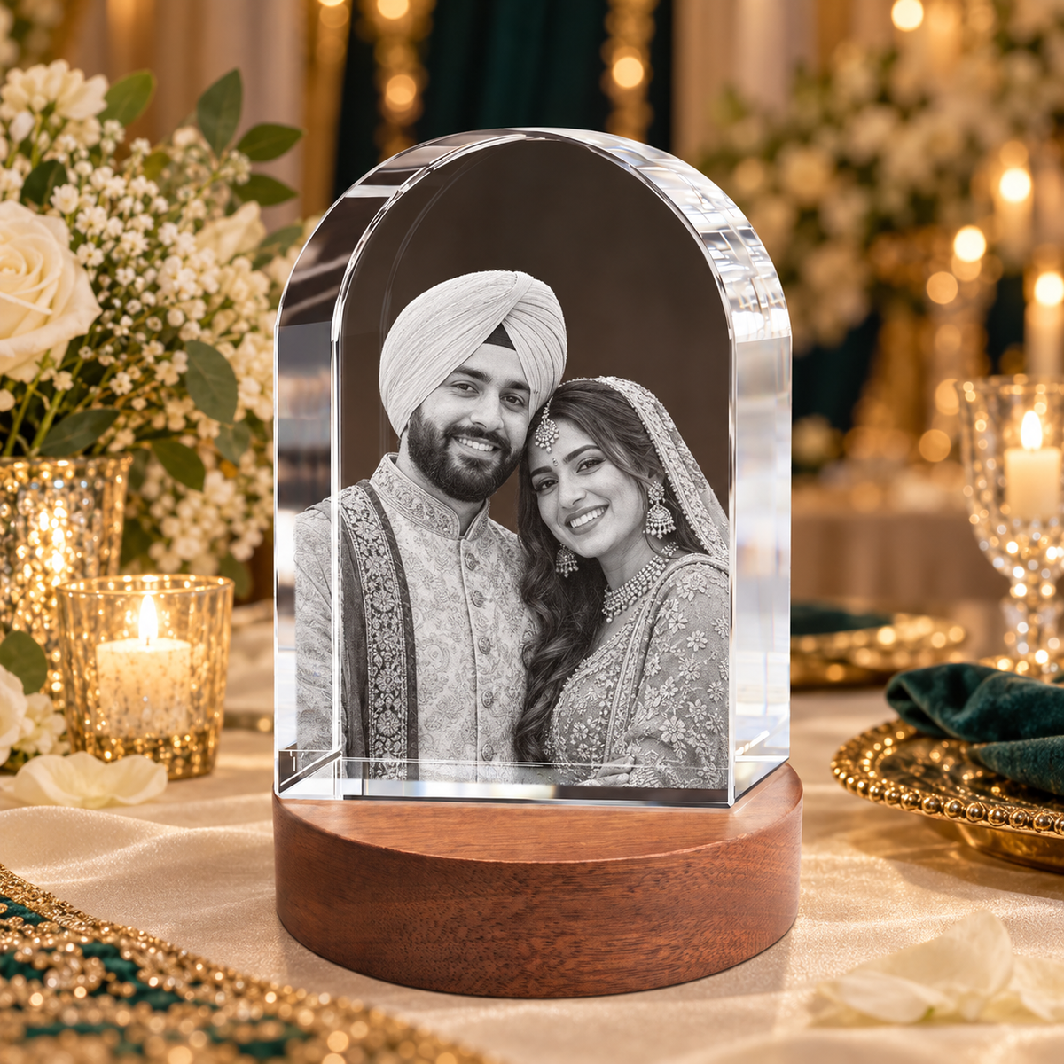 3d crystal arch personalized wedding gift secondary image