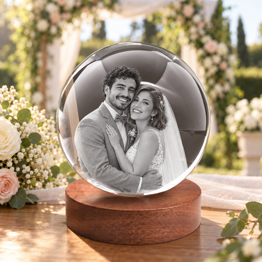 3d crystal ball personalized wedding gift hero image