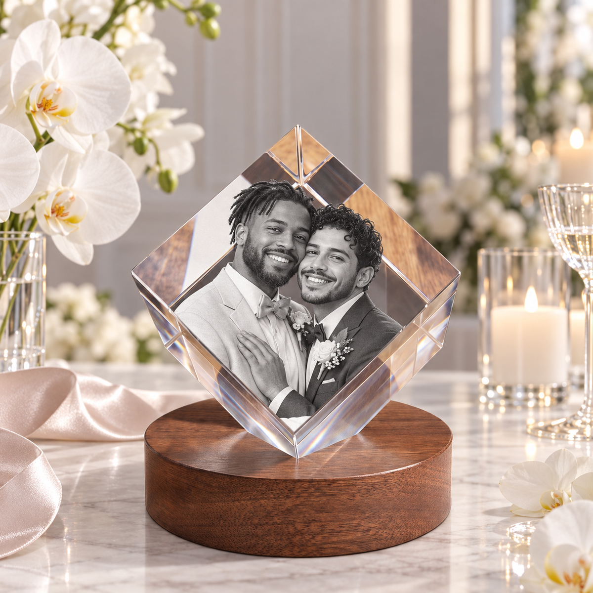 3d crystal diamond personalized wedding gift secondary image