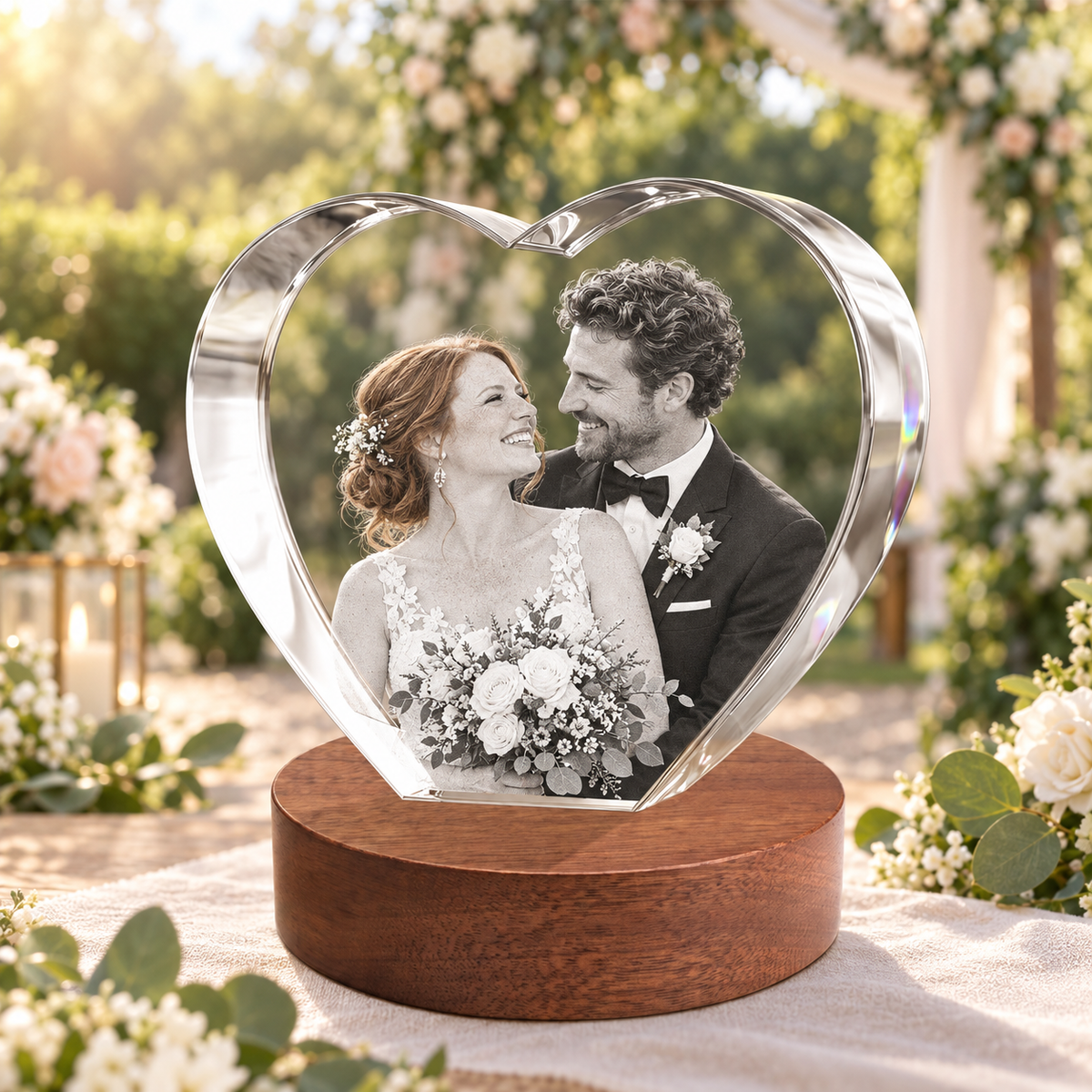3d crystal heart personalized wedding gift hero image