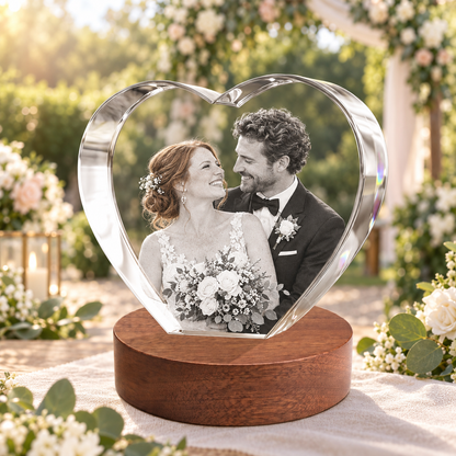 3d crystal heart personalized wedding gift hero image