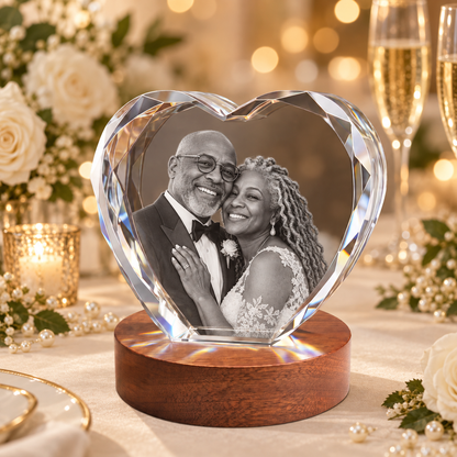 3d crystal new heart personalized wedding gift secondary image