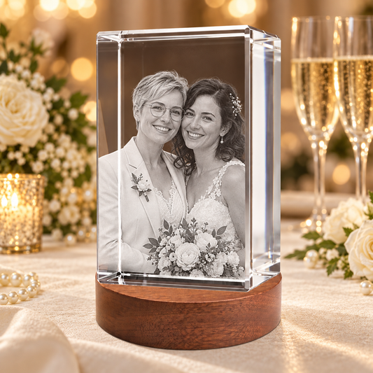 3d crystal rectangle personalized wedding gift hero image