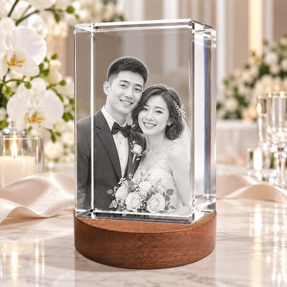3d crystal rectangle personalized wedding gift secondary image