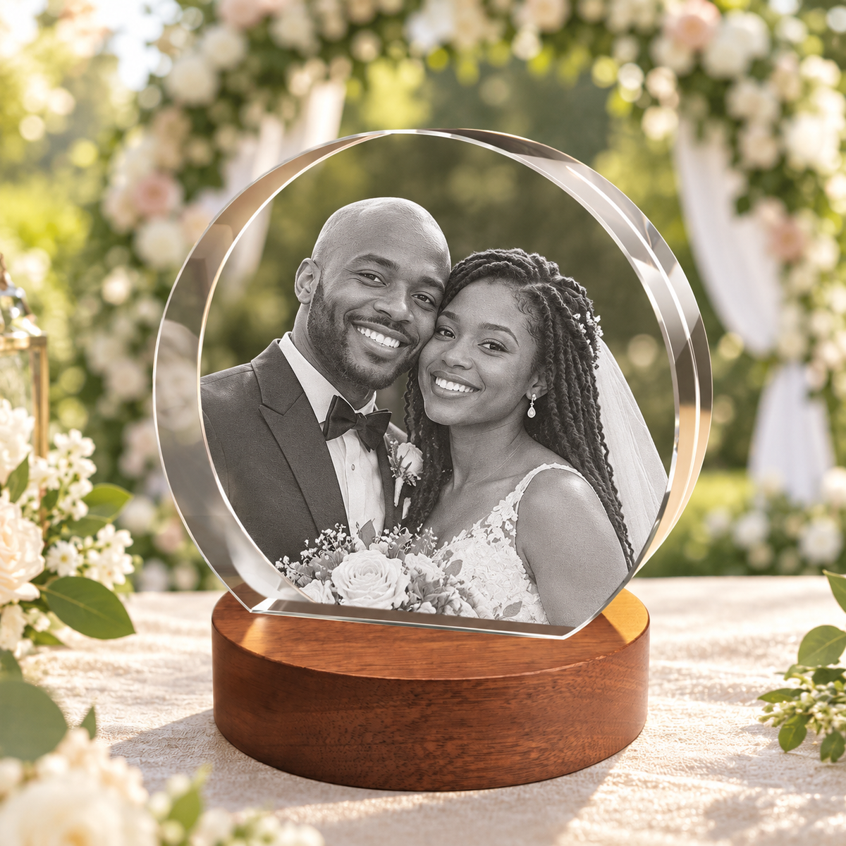 3d crystal round stepped crystal disc personalized wedding gift secondary image