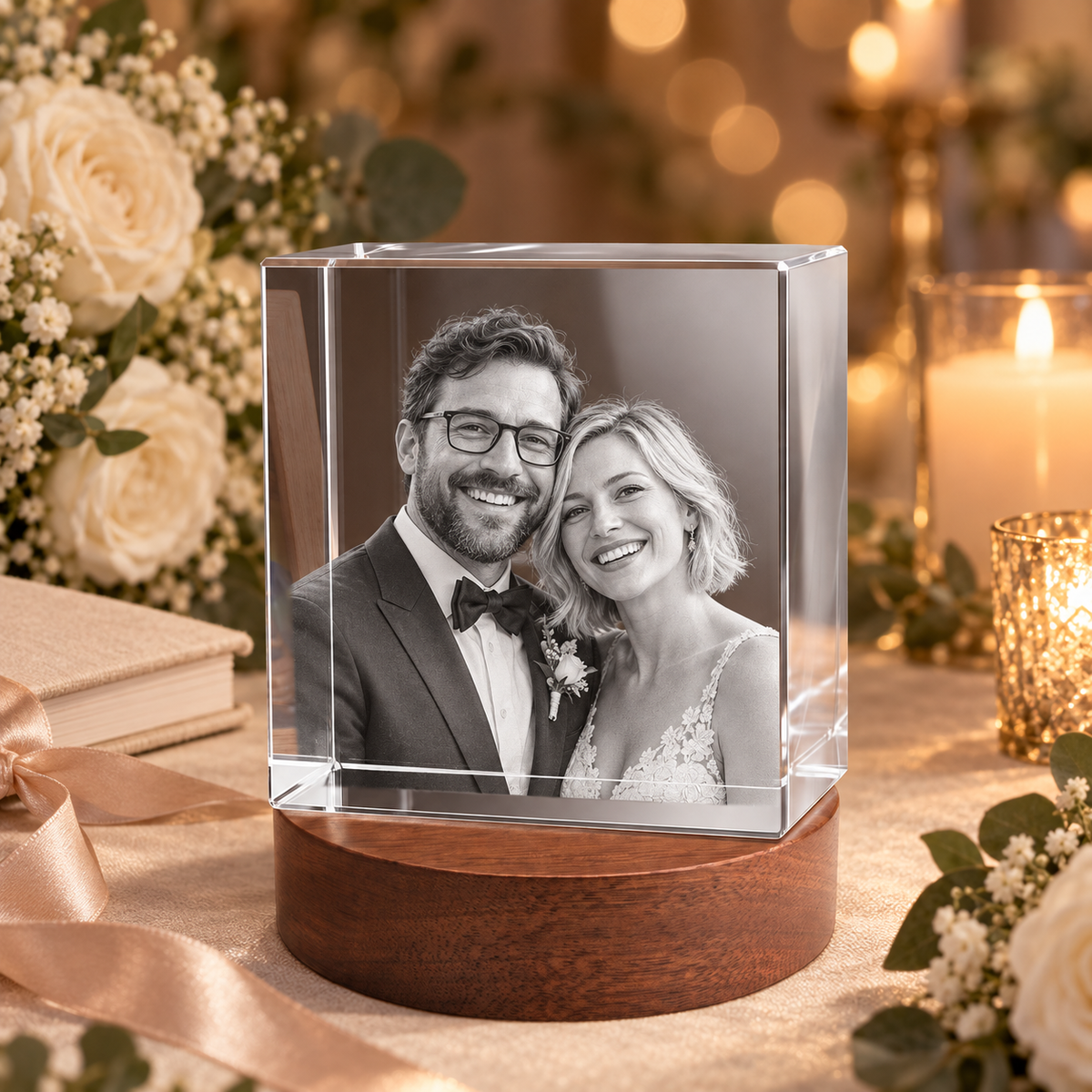 3d crystal square personalized wedding gift hero image