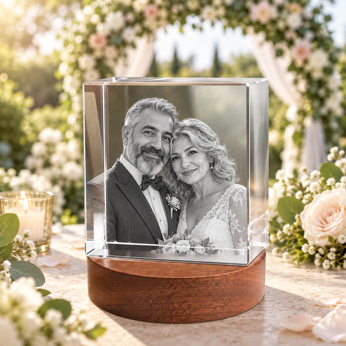 3d crystal square personalized wedding gift secondary image